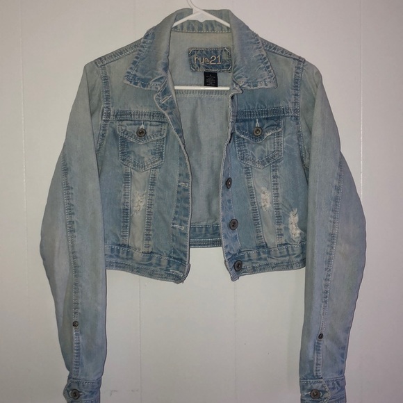 Rue21 Jackets & Blazers - Distressed Cropped Denim Jacket